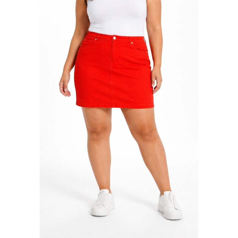 🧡 Jones New York Sport Orange Stretch Denim Mini Skirt 16 🧡